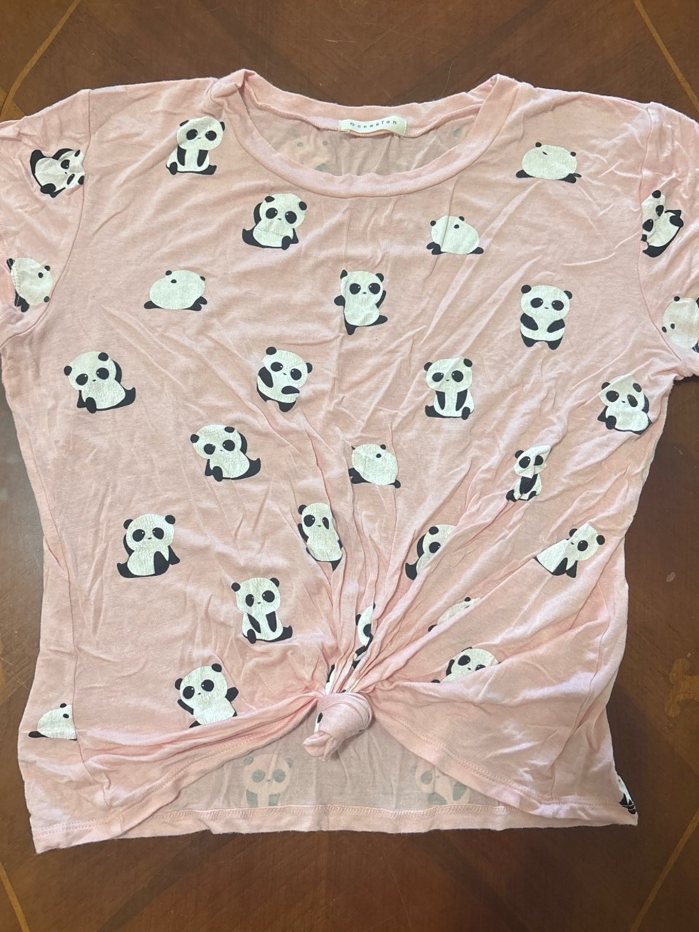 Light Pink Panda Pattern Women’s Top
